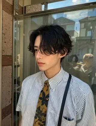 メンズ 京都河原町 メンズパーマ助川龍哉のヘアスタイル