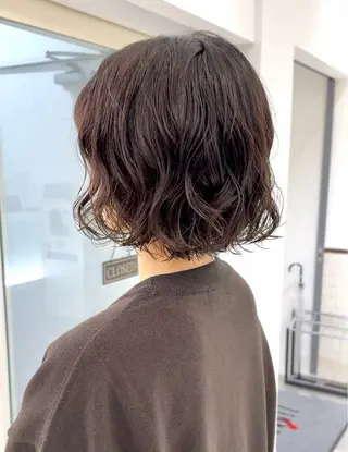 ショート パーマ デジタルパーマ 🌀ボブ　萩原　龍のヘアスタイル
