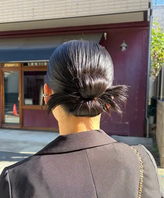 ミディアム ヘアアレンジ 似合わせベージュ 🍯ayumi🍯のヘアスタイル