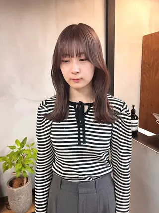 セミロング カラー ヘアアレンジ ena/ブリーチなし 透明感・レイヤー🎀のヘアスタイル