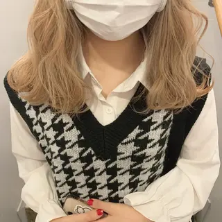 セミロング カラー ヘアアレンジ 🎀暖色カラー🎀 ♡yurika♡のヘアスタイル
