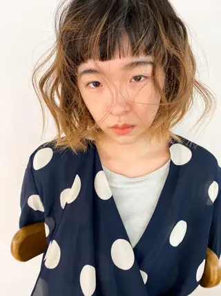 ミディアム カラー パーマ ヘアアレンジ メンズ キッズ ネイル マツエク・マツパ パーマスタイル🔅 sayacaのヘアスタイル