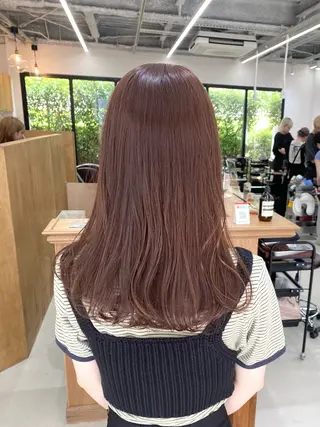 セミロング カラー ヘアアレンジ ハル🌸柔色/ ブリーチなし/艶髪のヘアスタイル