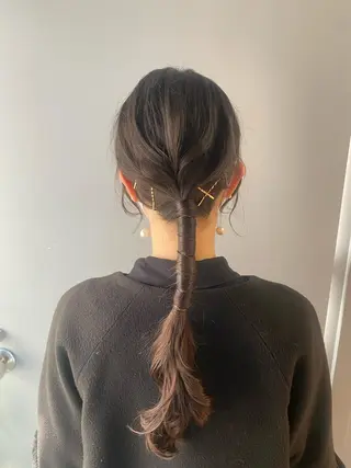 ロング MIYU透明感カラー ブリーチなしWカラーのヘアスタイル