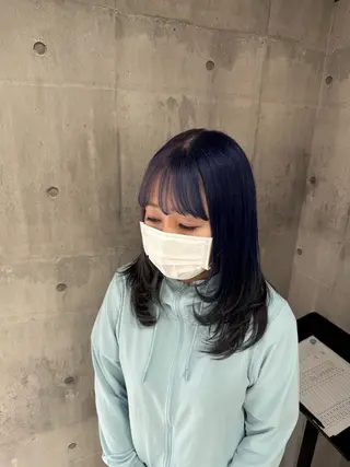 セミロング カラー メンズ ☁️かずき☁️青.紫 推し活カラー💫のヘアスタイル