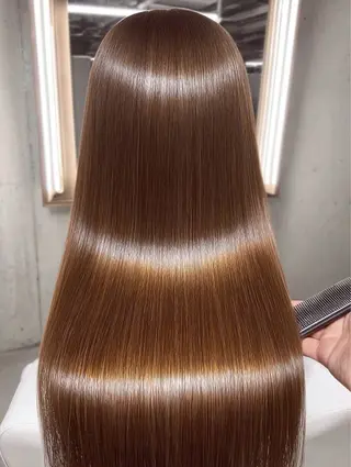 ロング パーマ 🍒モテ暖色カラー × うる艶✧ ゆなのヘアスタイル
