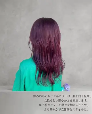 ミディアム カラー 生駒のパーマ達人 FEELけんけんのヘアスタイル