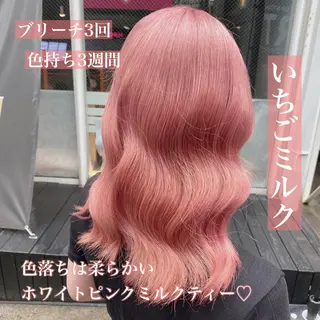 セミロング カラー ヘアアレンジ メンズ キッズ マツエク・マツパ ブリーチの髪様 MASATOのヘアスタイル