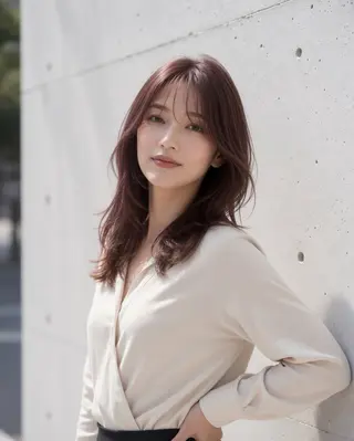 セミロング 石沢 知康のヘアスタイル
