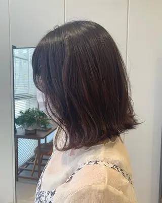 ミディアム カラー 🤍顔まわりカット/ ボブ/SHIMADAのヘアスタイル