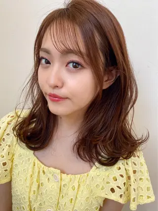 ミディアム カラー ツヤ髪になりたい方へ 🩷柴田知亜希のヘアスタイル