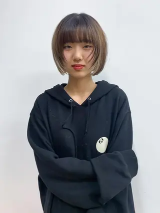 ショート カラー 似合わせカット ケアパーマ喜来雅由のヘアスタイル