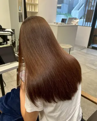 ロング パーマ 🍒モテ暖色カラー × うる艶✧ ゆなのヘアスタイル