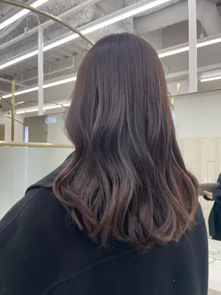 セミロング カラー ヘアアレンジ CARELLY Rukaのマツエク・マツパデザイン