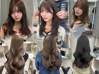 ロング カラー パーマ ヘアアレンジ レイヤー/縮毛矯正/ ブリーチなし吉村清志のヘアスタイル