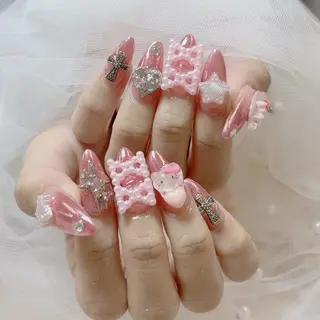 ネイル 🎀kira 長さだし💗モチ最高のネイルデザイン