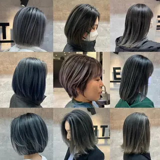 ミディアム カラー _WHITE 若狭のヘアスタイル