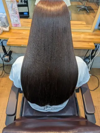 ロング 髪質改善&白髪ぼかし カラー♡店長みやけ♡のヘアスタイル