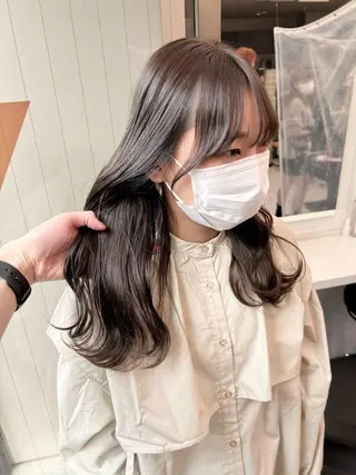 セミロング カラー パーマ ヘアアレンジ メンズ キッズ ネイル マツエク・マツパ 上品＆韓国風 🥀海心🥀のヘアスタイル