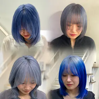 ミディアム カラー 🤍ハイトーン/デザ インカラーまりん🤍のヘアスタイル