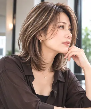 ミディアム カラー 西山竜一 /垢抜け大人髪のヘアスタイル