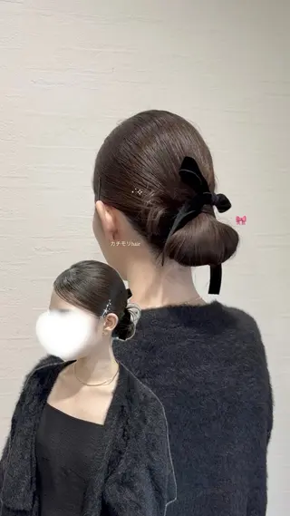 ヘアアレンジ 韓国スタイル/ 艶髪カラー/ひなののヘアスタイル