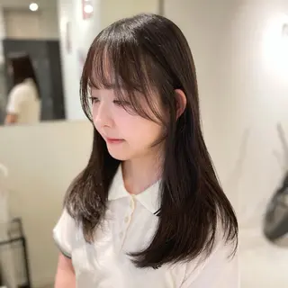ロング カラー miyu♡̷̷ 韓国ヘア/顔まわりのヘアスタイル
