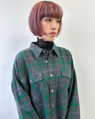 ショート カラー 似合わせカット ケアパーマ喜来雅由のヘアスタイル