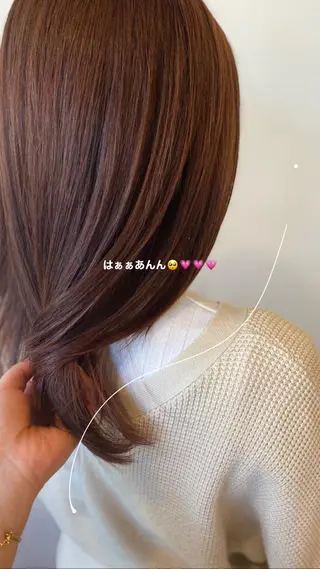 セミロング カラー ダメージレスサロン✨ kayo🌱のヘアスタイル