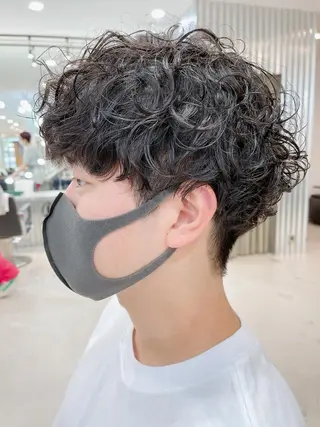 ショート パーマ メンズパーマ タカキリョウのヘアスタイル