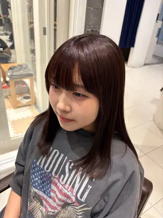 ミディアム カラー EARTH 柿崎日菜のヘアスタイル
