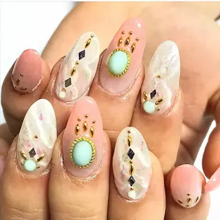 ネイル 渋谷/チップ長さ出し 👑アプレgel-xのネイルデザイン