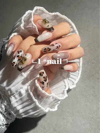 ネイル I-nailロング /ワンホン/キラキラのネイルデザイン