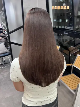 ロング カラー ムラの出ない艶カラー レイヤーカット千葉のヘアスタイル