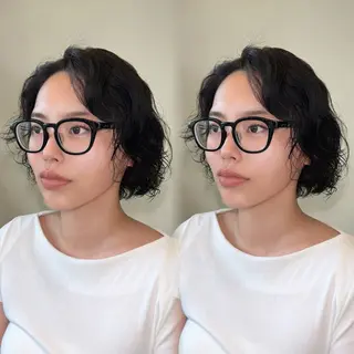 ミディアム カラー パーマ 透明感カラー×レイヤ ー🧊横田 冴のヘアスタイル