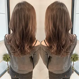 セミロング カラー ヘアアレンジ ネイル マツエク・マツパ 夜23時まで予約🉑 reverieあきらのヘアスタイル