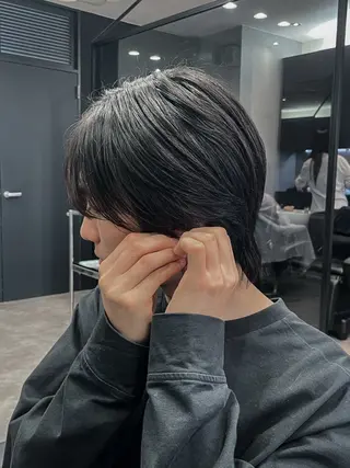 ミディアム メンズ ボブモデル募集/ 青木亮太郎のヘアスタイル