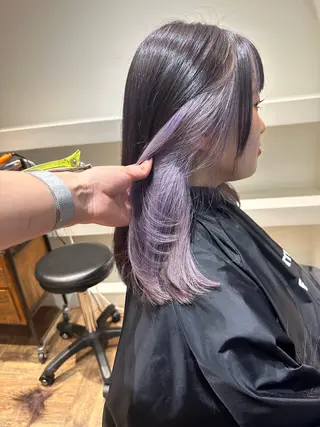 セミロング カラー 縮毛/透明感カラー Mariamu🫧のヘアスタイル