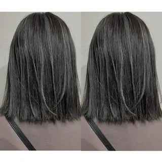 カラー 切っぱなし💇‍♀️ イヤリング🎨龍之介のヘアスタイル