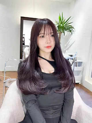 セミロング 小河 恵子のヘアスタイル