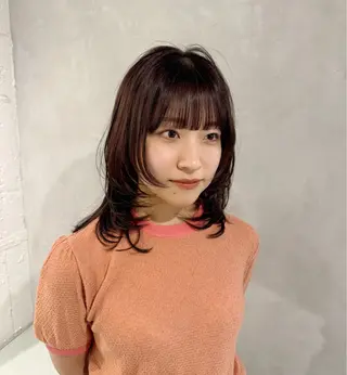 セミロング 新宿/顔周りカット +レイヤー=しずく♩のヘアスタイル