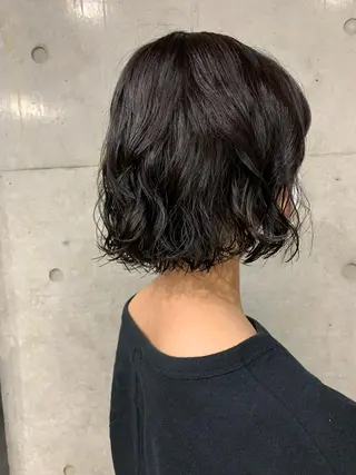 ミディアム パーマ ボブパーマコテ巻き風 パーマNo1深江秀平のヘアスタイル