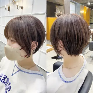 ショート カラー 透明感カラー🌿 グレージュ🐺陽介のヘアスタイル