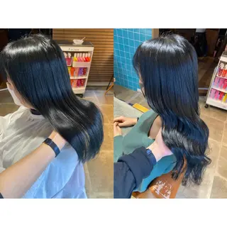 カラー 🩵盛れる顔周り/ 艶カラーemi🩵のヘアスタイル