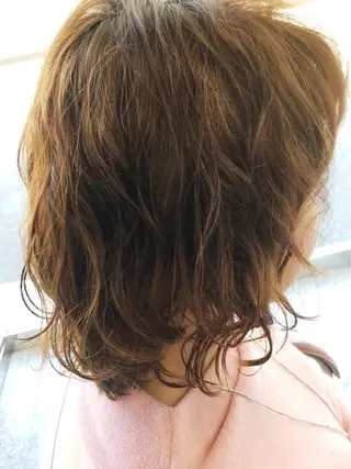 ミディアム カラー パーマ 川合 勇気のヘアスタイル