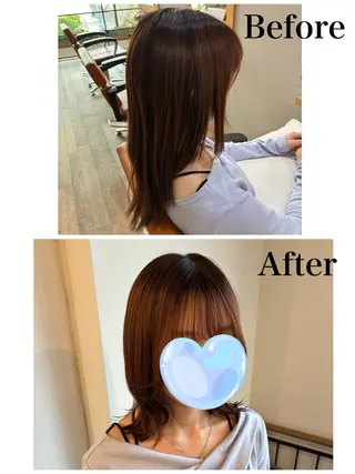 ミディアム お褒めの口コミ多数✨ 美髪カラー/浦本冴絵のヘアスタイル