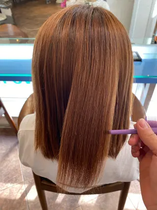 ミディアム 💜髪質改善/ 艶カラー/ミナ🩷のヘアスタイル