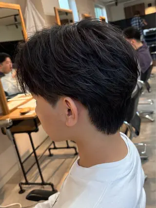 パーマ メンズ 保立フェザーパーマ 大人メンズヘア船橋駅のヘアスタイル
