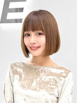 ショート カラー ヘアアレンジ 縮毛矯正🤍 盛れるボブ/ひかりのヘアスタイル