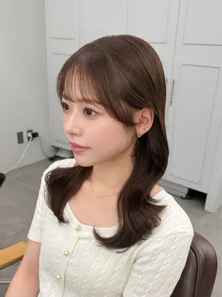 セミロング 🧡くびれヘア/前髪 顔周り🧡久原結衣のヘアスタイル
